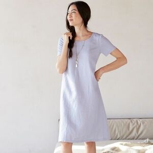 J.Jill - S - NEW Pure Jill Linen &Tencel T-shirt  Dress in Hyacinth NWT